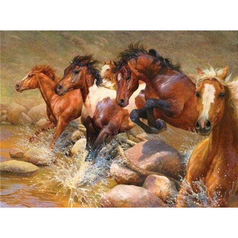5D Diamond Painting Horse Full Round Drill Embroidery Cross Stitch 20X30CM