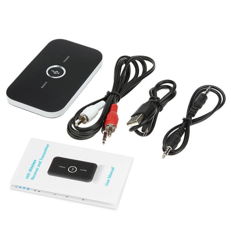 VAORLO 2 IN 1 Bluetooth 5.0 Transmitte Receiver Wireless Adapter Stereo Audio With 3.5MM AUX For TV Headphone PC Laptop black