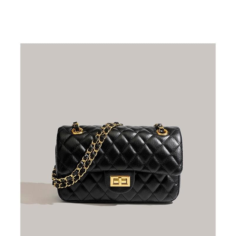 Women's Handbag Advanced Sense Small Fragrance Bag Diamond Chain Bag Women's Crossbody Shoulder Bag black
