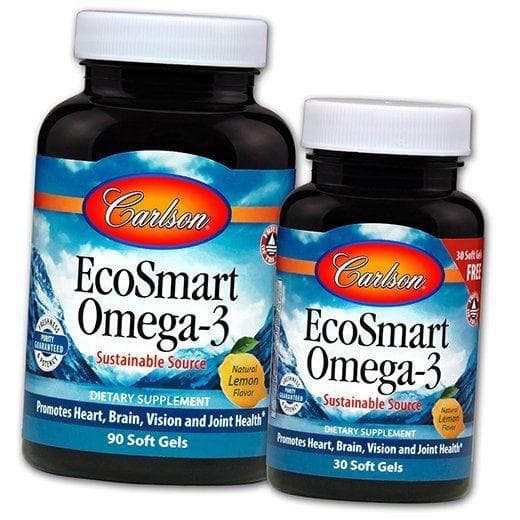 Norwegian Calamari Oil, Omega 3, EcoSmart Omega-3, Carlson Labs 120gelcaps Lemon (67353009) 120softgels Lemon