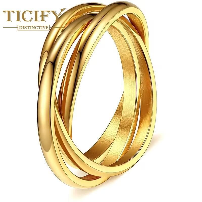 Titracycline titanium steel couples rotating rotation rotation and anti -anxiety rings 11 gold