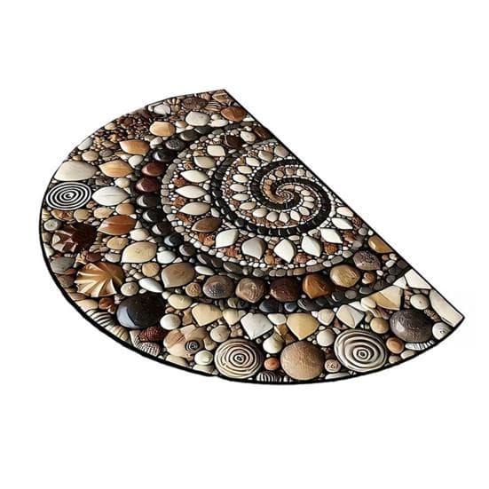 Front Door Mat Entrance Half Circle Rug Outside Entry Welcome Mat Doormat with Non Slip Rubber Backing for Front Door Entryway D