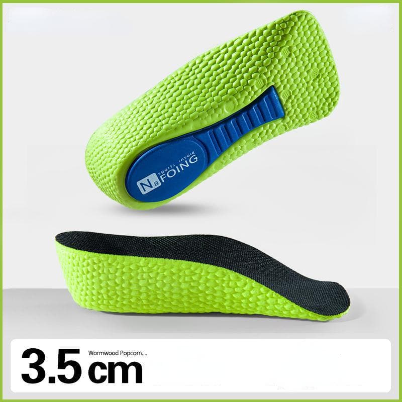 Memory Foam Height Increase Insoles For Men Women Shoes Feet Arch Support Insoles Sneakers Heel Lift Shoe Pads 3.5CM green