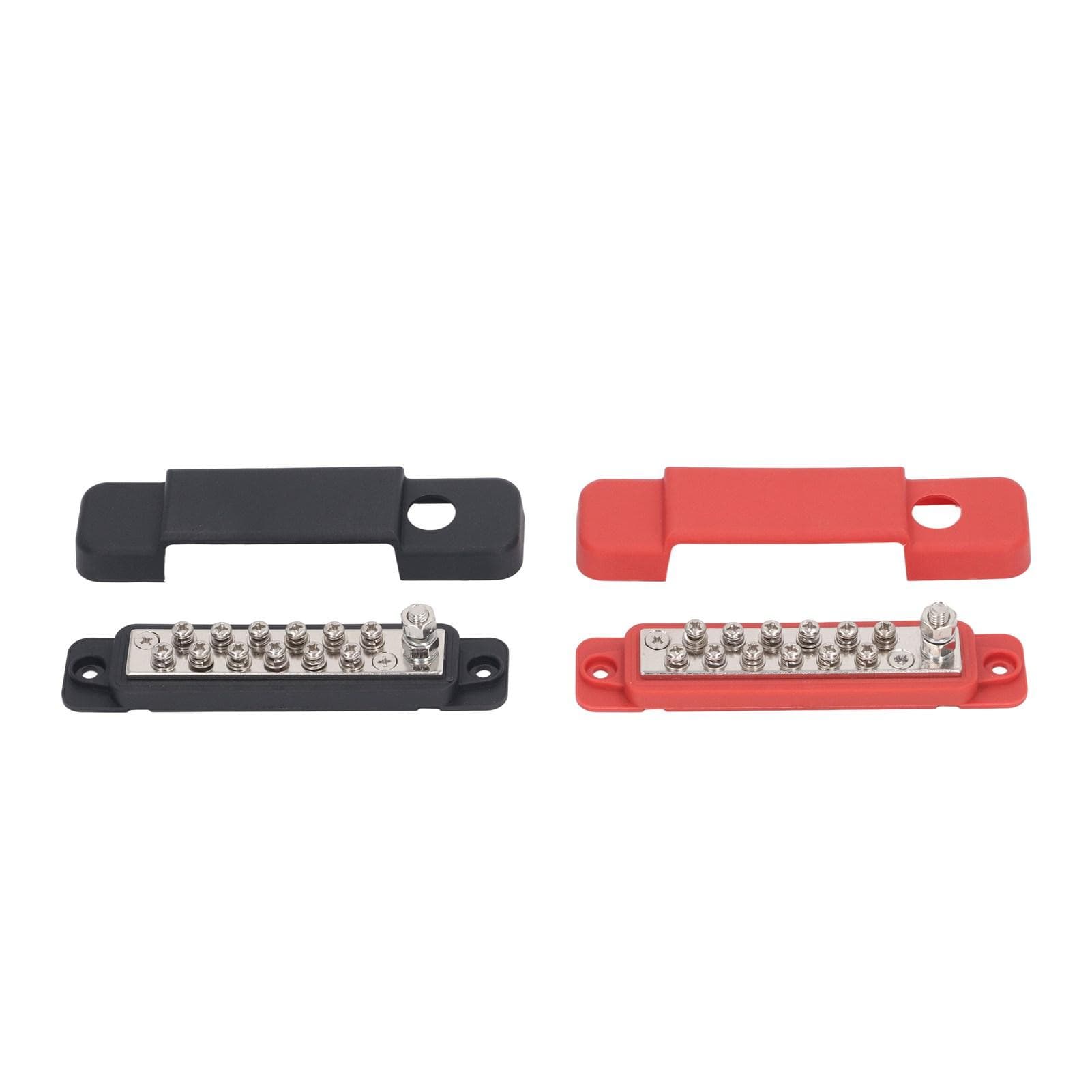 2 Sets 12 Terminal Busbar M8 Stud Power Distribution Block for Automobile RV Marine Yacht DC48V