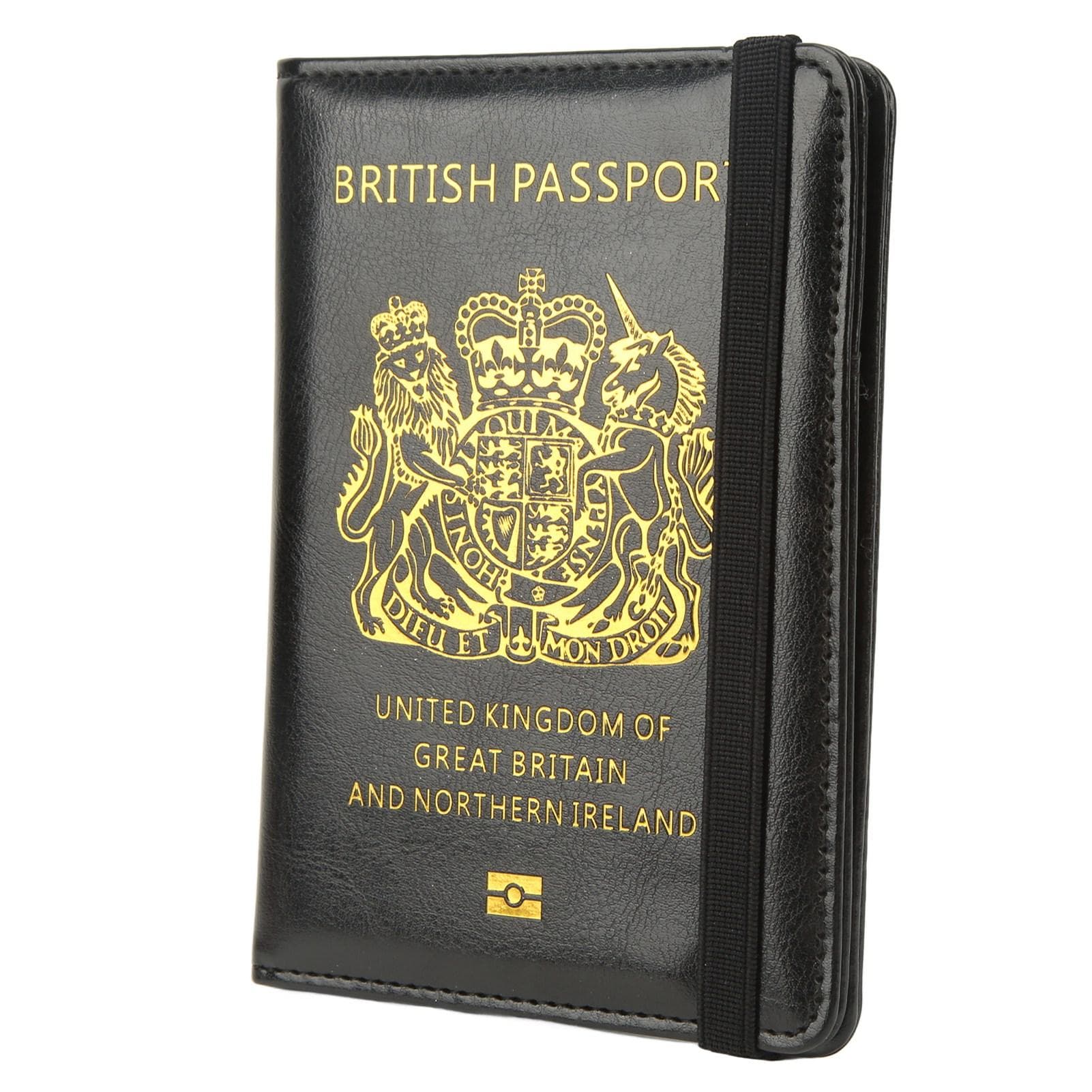 Britain Passport Cover with Elastic Belt Multicard Anti Theft Antimagnetic Waterproof Traveling