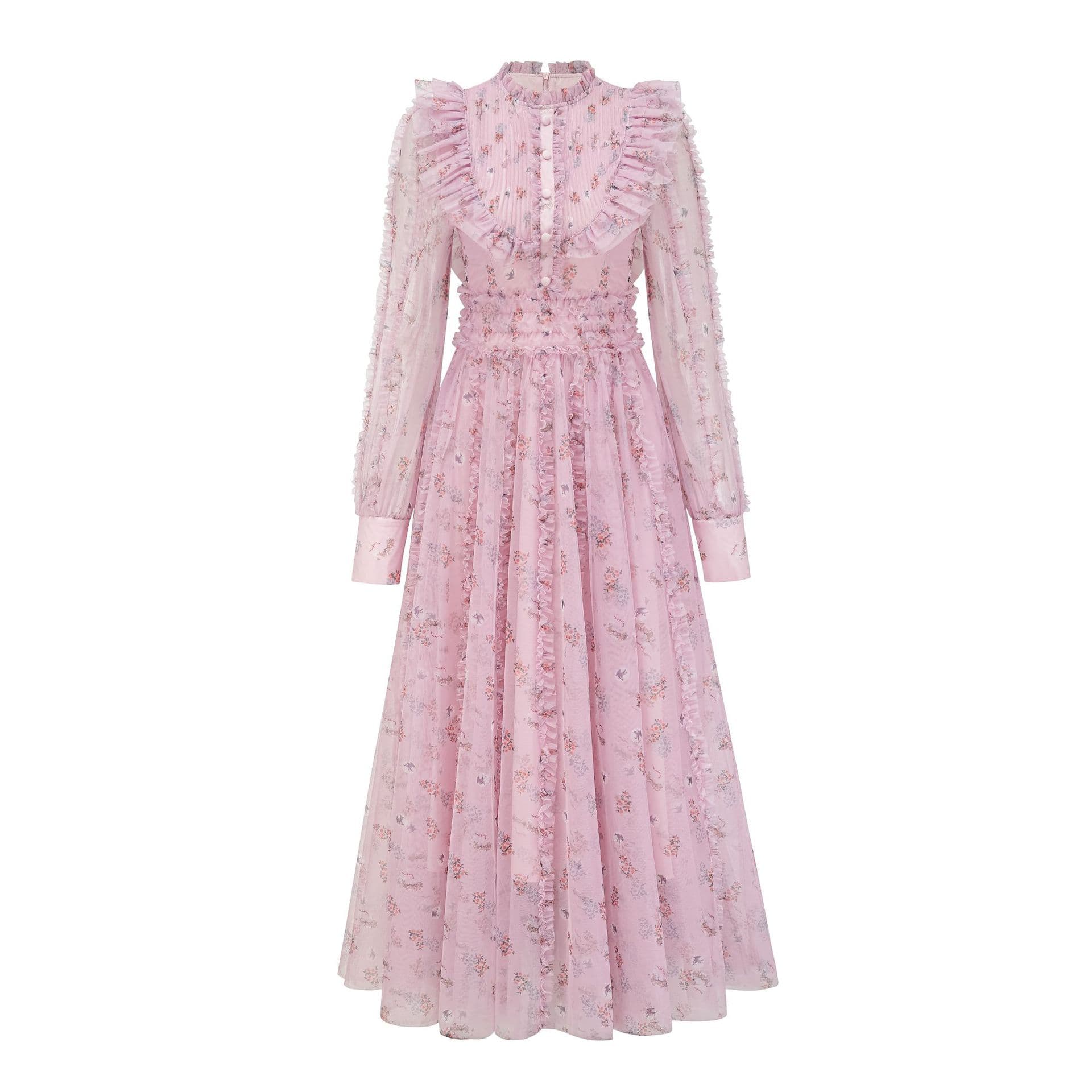 Jumpsuit Group High Waist Garden Collar Gentle Wind Seaside Vacation Birthday Party Long Skirt S pink