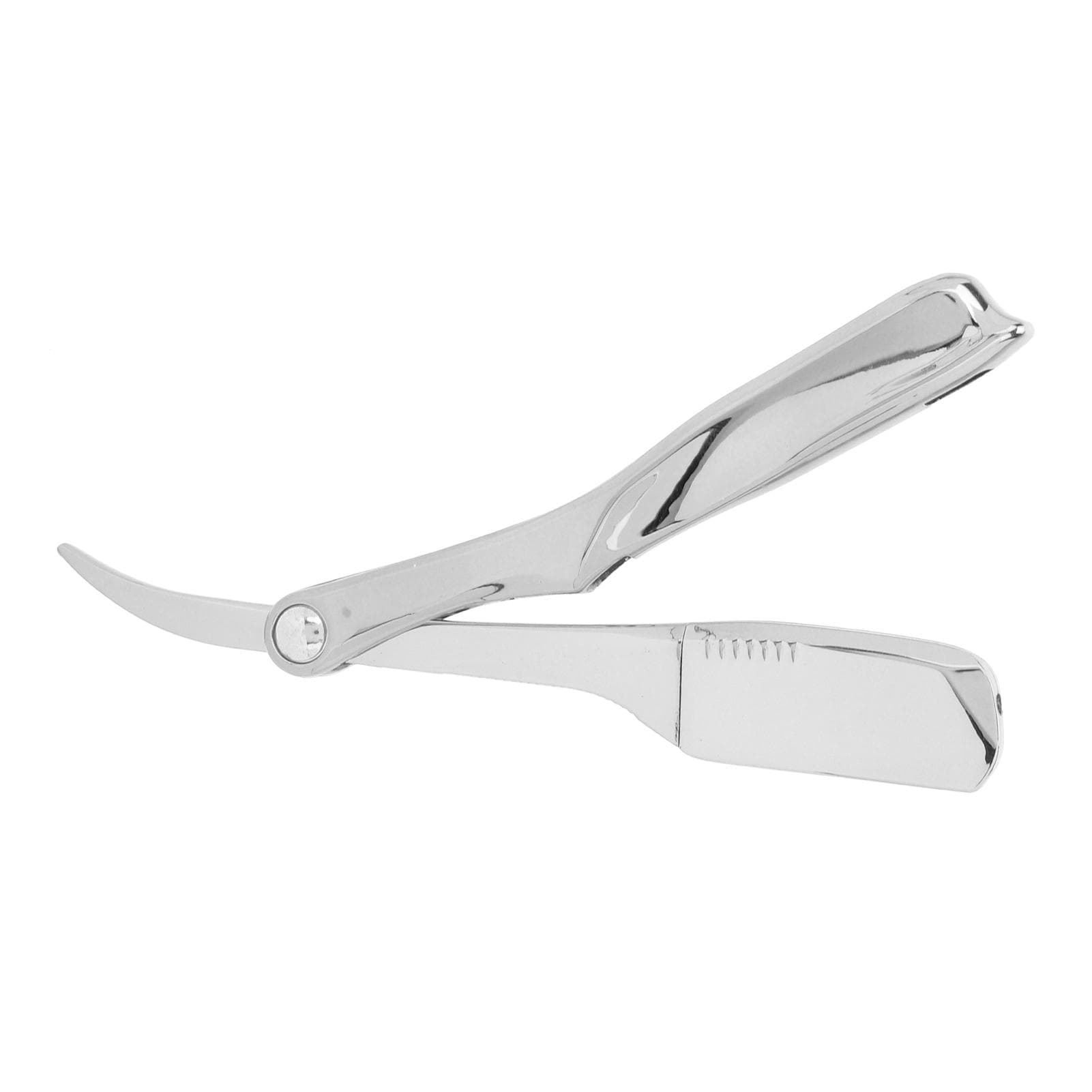 Professional Foldable Straight Edge Razor Barber Men s Shaving Razor Plating Blade Holder(Placage silver