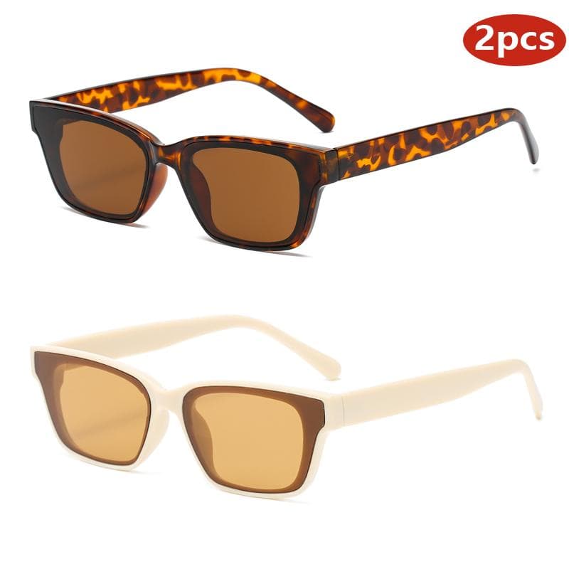 1/2pcs Fashion Square Women Sunglasses Luxury UV400 Cat Eye Vintage Outdoor Sun Glasses