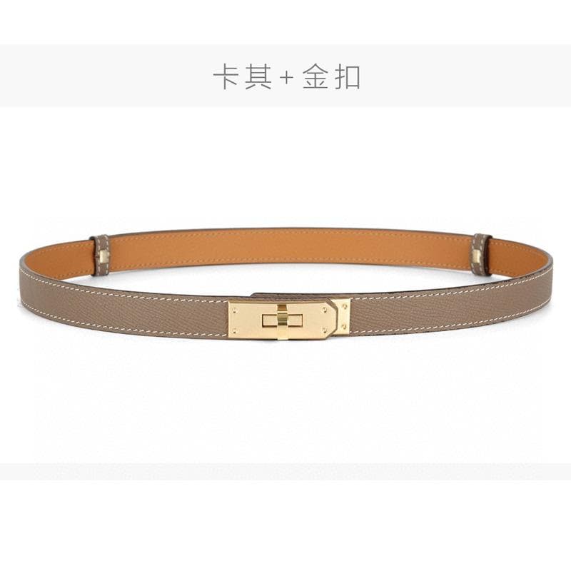 High-End H Belt Women's Double-Sided Head Layer Cowhide All-Match Women's Thin Belt 1.8cm Wide Pant Belt