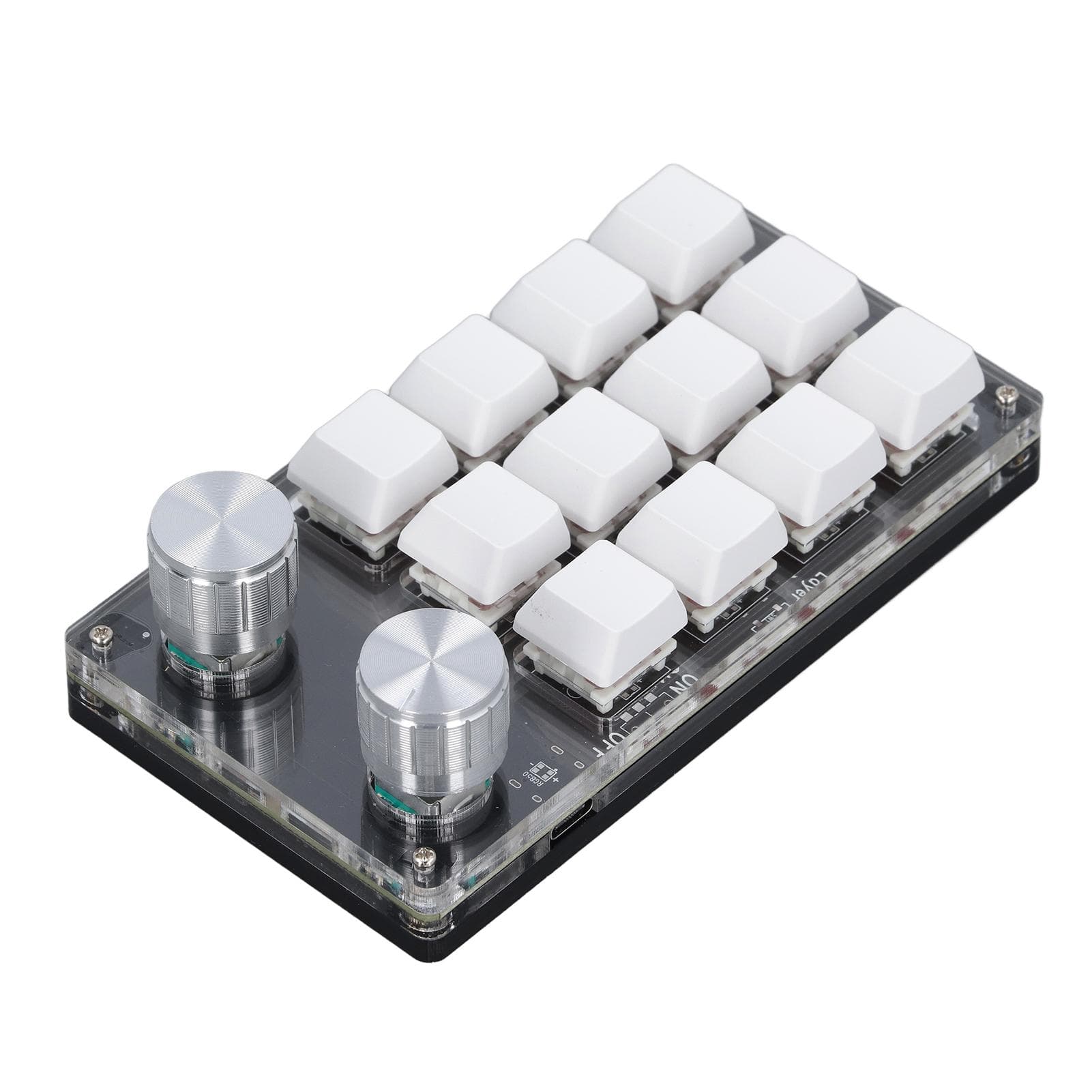 12 Key Knob Keyboard Programmable USB Dustproof Red Switch Mechanical Keypad DC 5V 1A