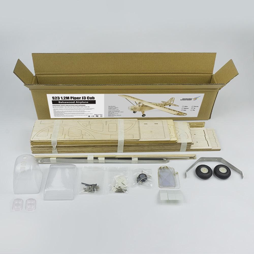 Balsa Wood RC Airplane Kit with 1200mm Wingspan - Perfect for Beginners and Experienced Pilots KIT beige