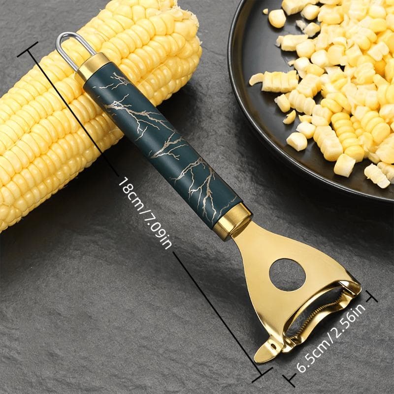 Stainless Steel Corn Cutter with Thickened Handle and Hook - Ergonomic Kitchen Tool for Home Cooking, Corn Cutter Easy to Clean