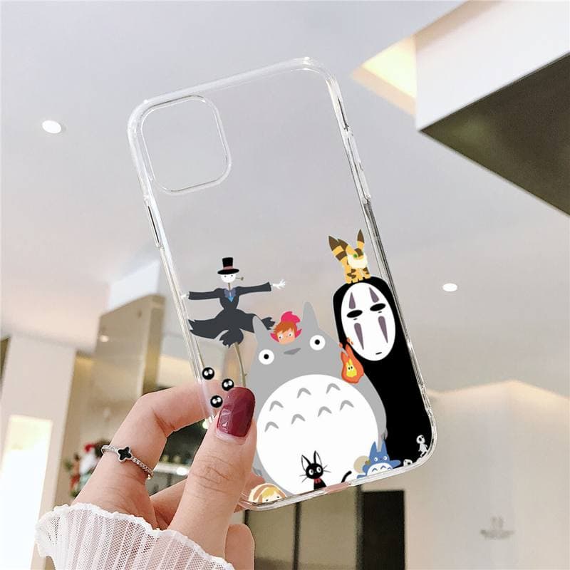 Ghibli Miyazaki Totoro sprite away Phone Case Transparent soft For iphone 12 11 13 7 8 6 s plus x xs xr pro max mini iphone 7 or 8