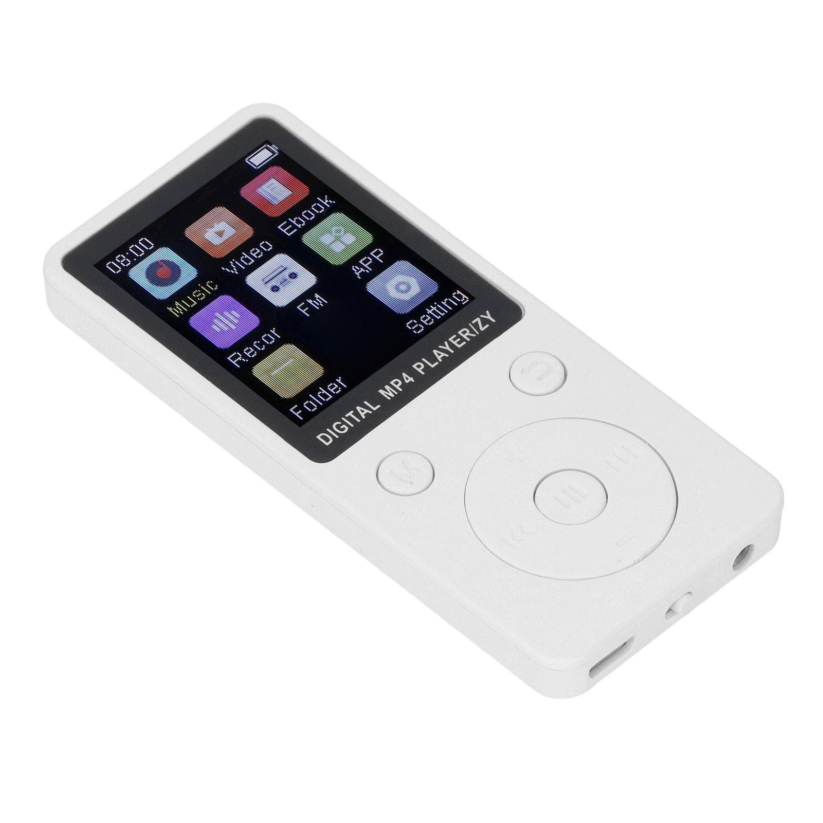 MP3 MP4 Player 1.8 Inch Screen Portable Music Player With BT 5.0 64GB Memory Card External Playback white