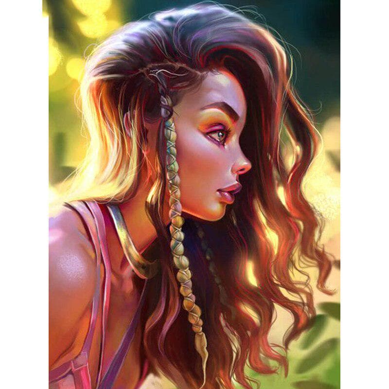 DIY Diamond Embroidery Colored Girl 5D Diamond Painting Rhinestone Mosaic Home Decor 20X30CM