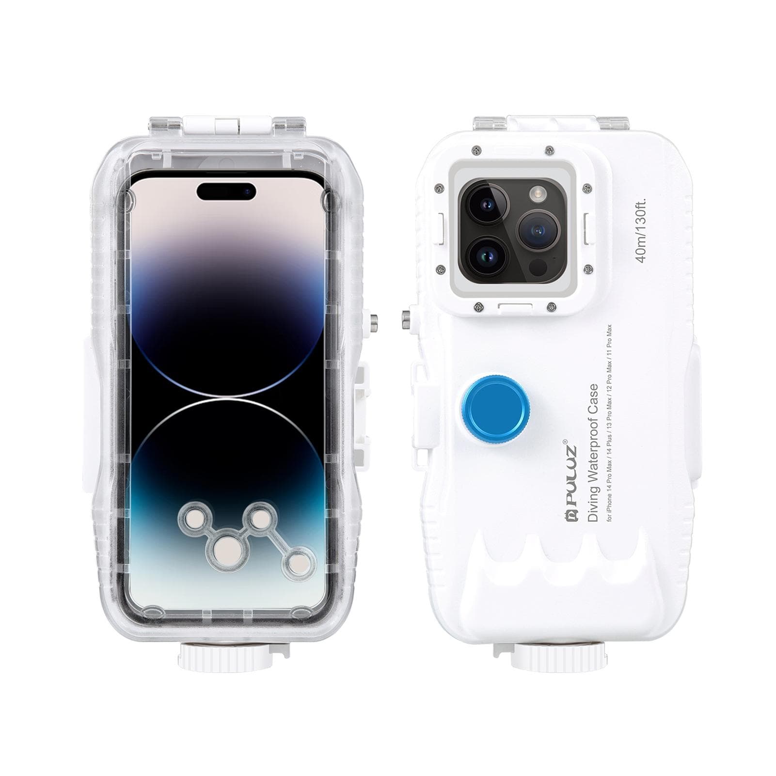 PULUZ 40M/131ft Waterproof Phone Case Diving Case Smartphone Underwater Housing Protective Case with Red Filter Neck Strap Cleaning Cloth