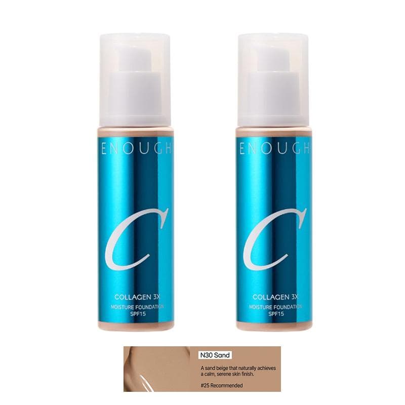 ENOUGH COLLAGEN 3X Moisture Foundation SPF 100mL (30 Options) #N30 Sand x 2PCS