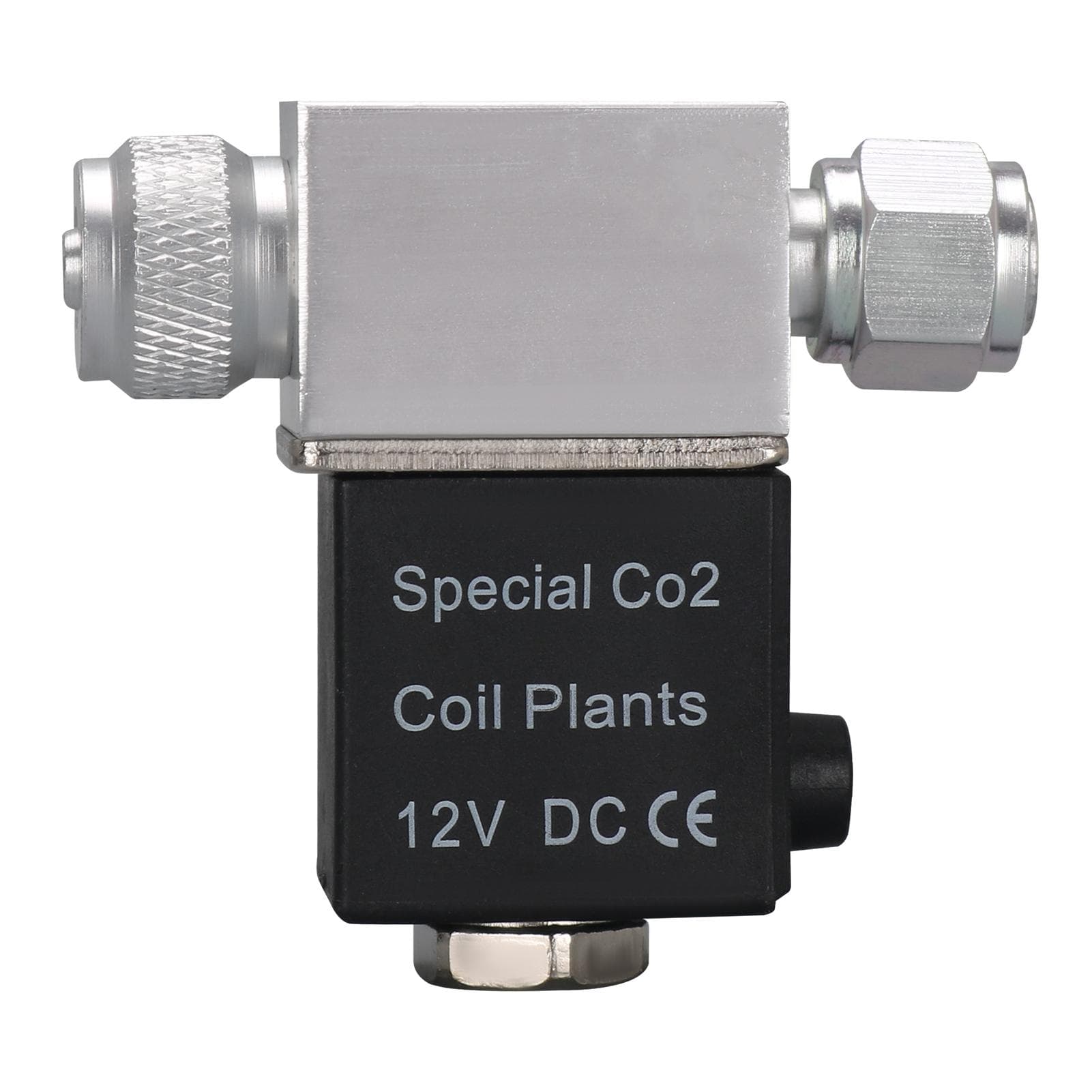 Solenoid Valve for Aquarium CO2 System Regulator DC 12V Output Connect M10*1 External Thread Single single head-EU plug silver