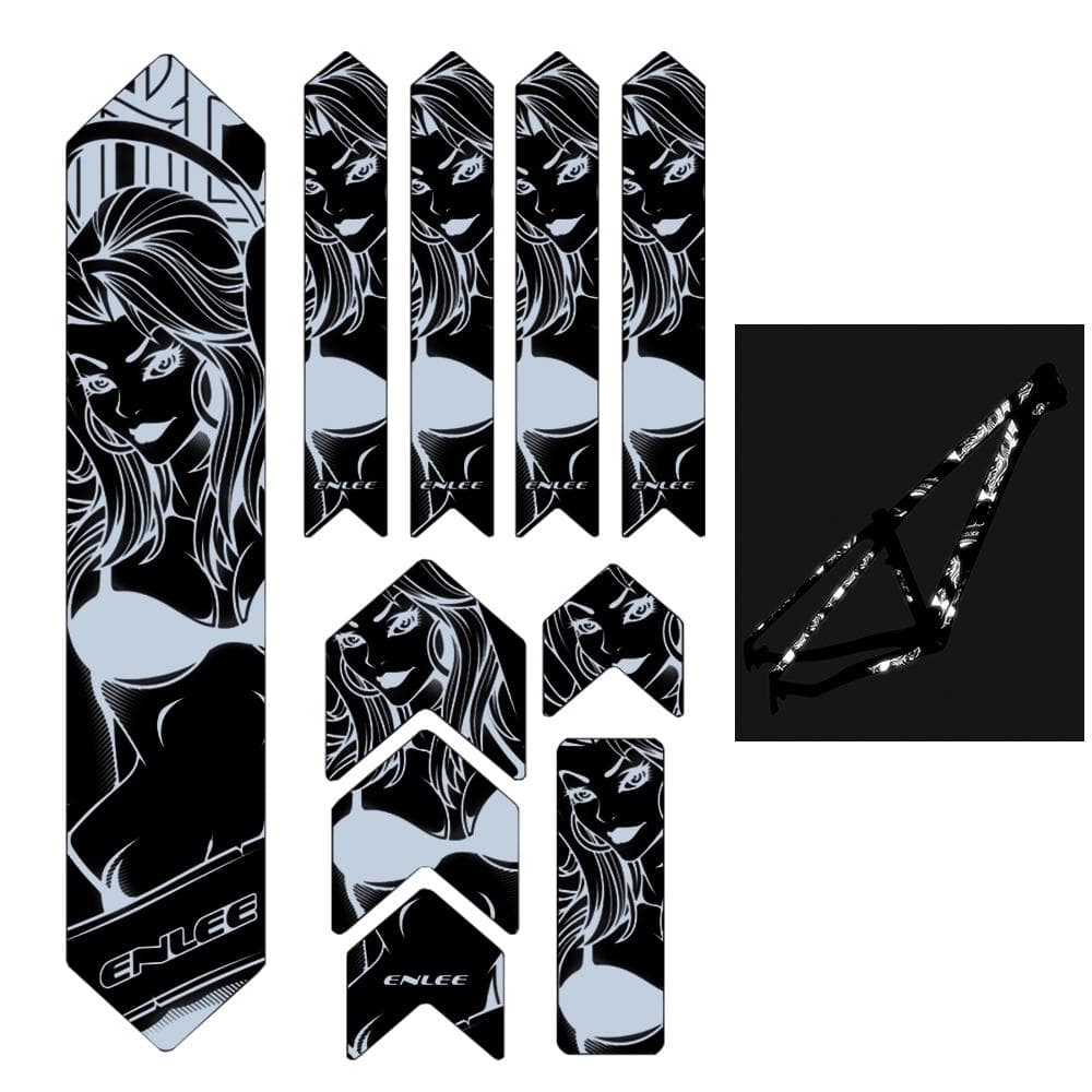 Reflective Bike Fork Stickers Mountain Bike Scratch Resistant Fork Protector Removable Sticker Road 2