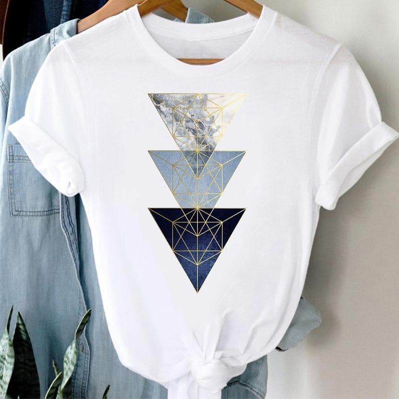 (Asian Size) Watercolor Feather Vintage Bird Women Print Short Sleeve Tee Top Fashion Tshirt Clothing Casual Summer Lady Female Graphic T-shirt S