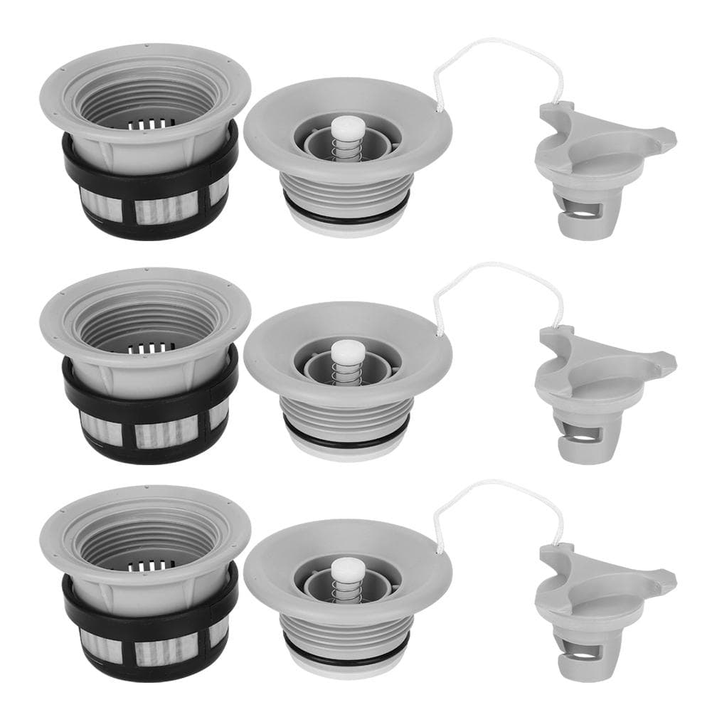 3Pcs Safety Air Valve with Filter Mesh Accessory for Inflatable Tent Boat Kayaksgray gray