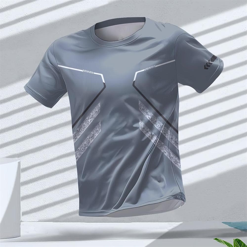 Gym Summer Quick Dry Breathable Men's T Shirt Outdoor Run Fitness Sports Short Sleeve Casual O-Neck Men Gym Sportswear T-Shirt XXL