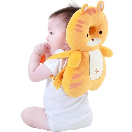Baby Walking Head Protection Backpack Adjustable Chest Strap Breathable Padding Cute Anti Fall Safety Hat orange