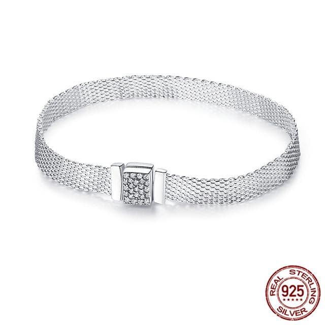 925 Silver Bracelet Charms Pendant Beads Bangles Infinity Knot Women Femme Bracelet Jewelry 17cm