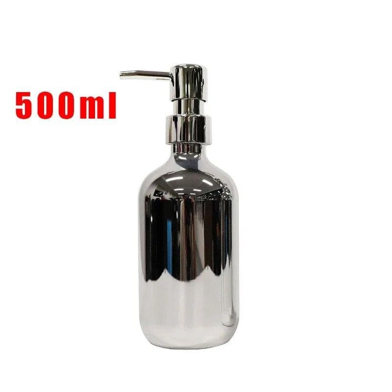 500ml Silver Plating Soap Sanitizer Bottle Refillable Shampoo Shower Gel Soap Dispenser for Bathroom Kitchen Accessories