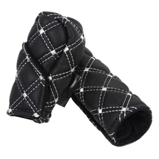 DYS Car Faux Leather Gear Shift Knob Cover Hand Brake Sleeve 2 in 1 Set