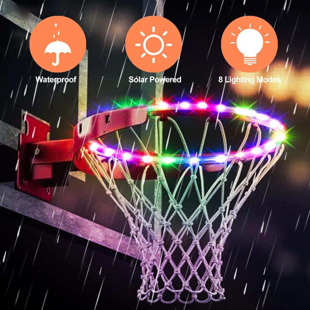 LED Basketball Hoop Lights Remote Control Basketball Rim LED Light 4 Modes 16 Color Waterproof for