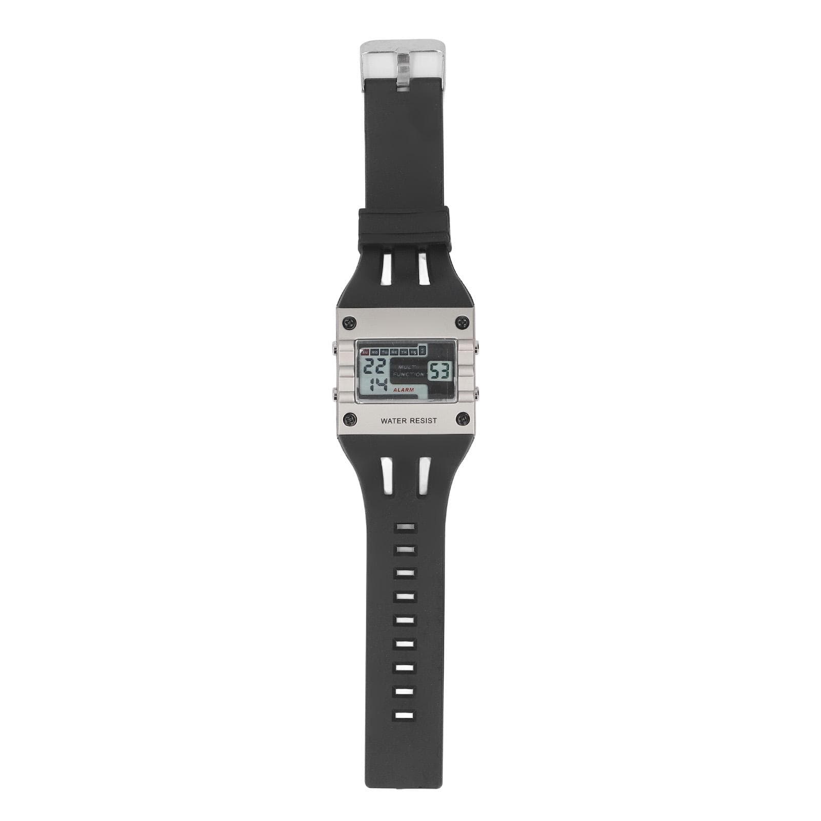 Men Digital Military Watch Large Screen 30m Waterproof Sport Watch with LED Night Light Stopwatch gold