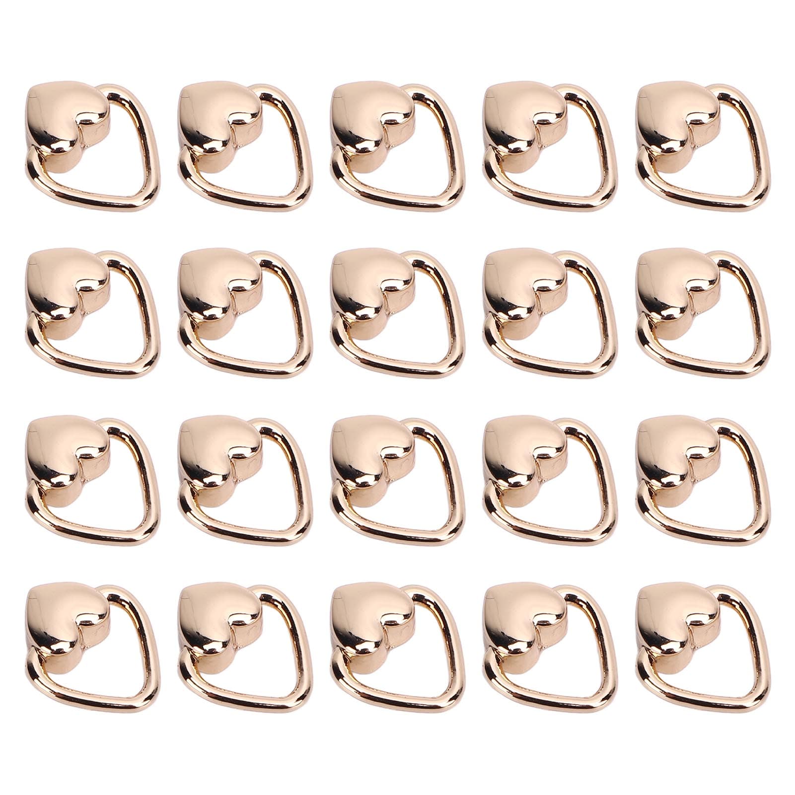 20 Set Heart Shaped Rivet Alloy Metallic Stylish Stud Set for Leather Belts Bags Backpacks