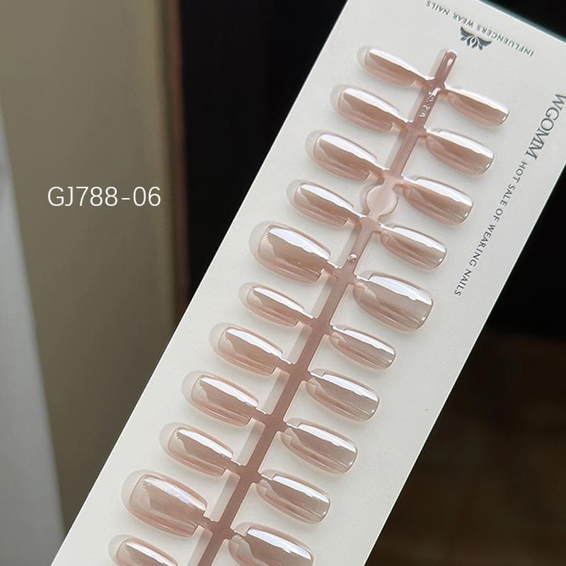30Pcs/lot Short Press On Nails Aurora Cat Eyes Pure Ballerina Decoration Wearable False Nails Full Cover Nail Tips Art GJ788-06