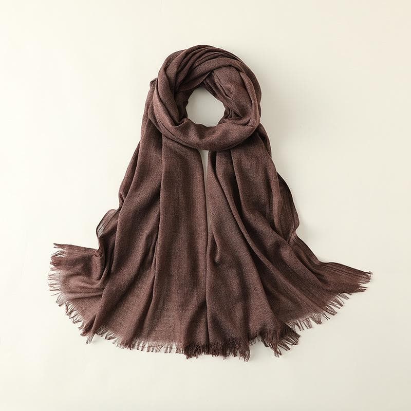 Summer Silk Scarf for Women, Fashionable Sun Protection and Shading, Beach Long Scarf, Solid Color Cotton and Linen Silk Scarf, Scarf 100*195CM