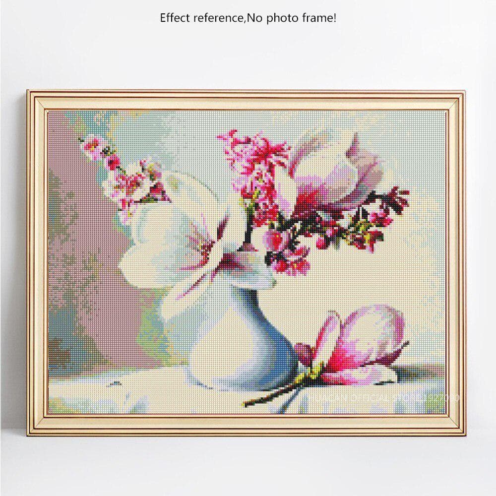 5D DIY Diamond Painting Flower Rhinestone Picture Full Round Embroidery 20X30