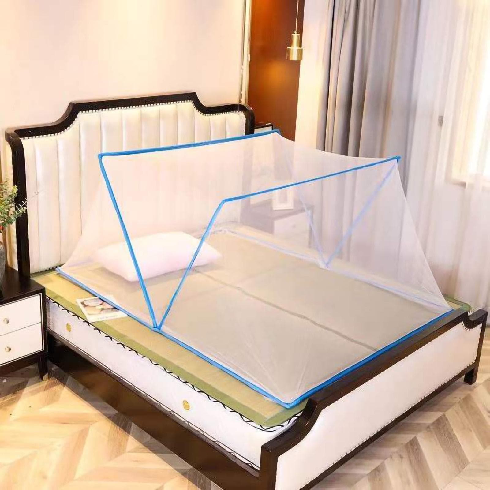 Installation Free Foldable Mosquito Net Bottomless Mosquito Net Easy Storage Mosquito Net for 120 X 64cm / 47.2 X 25.2in blue
