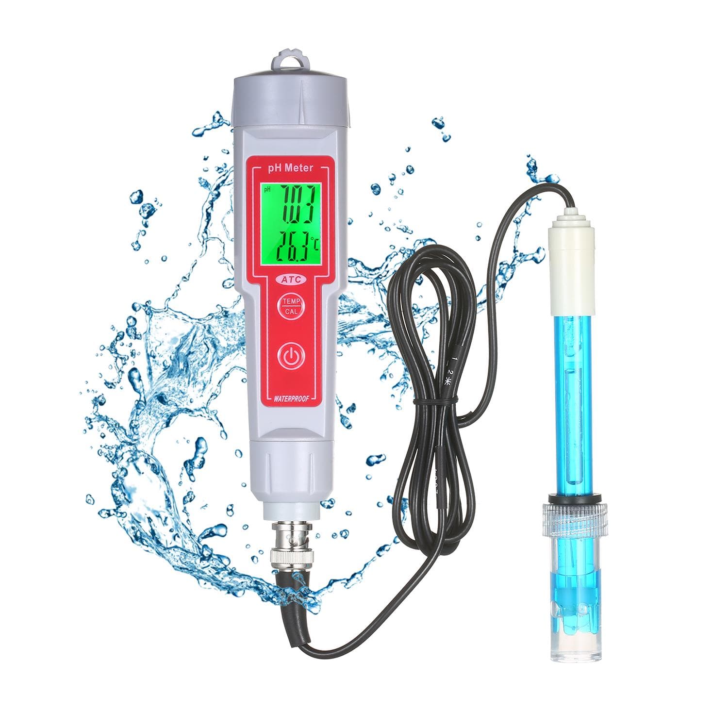 pH Meter High Accuracy Portable Pen Type pH Test Gauge 2-in-1 pH & Temperature Meter LCD Digital pH-618L
