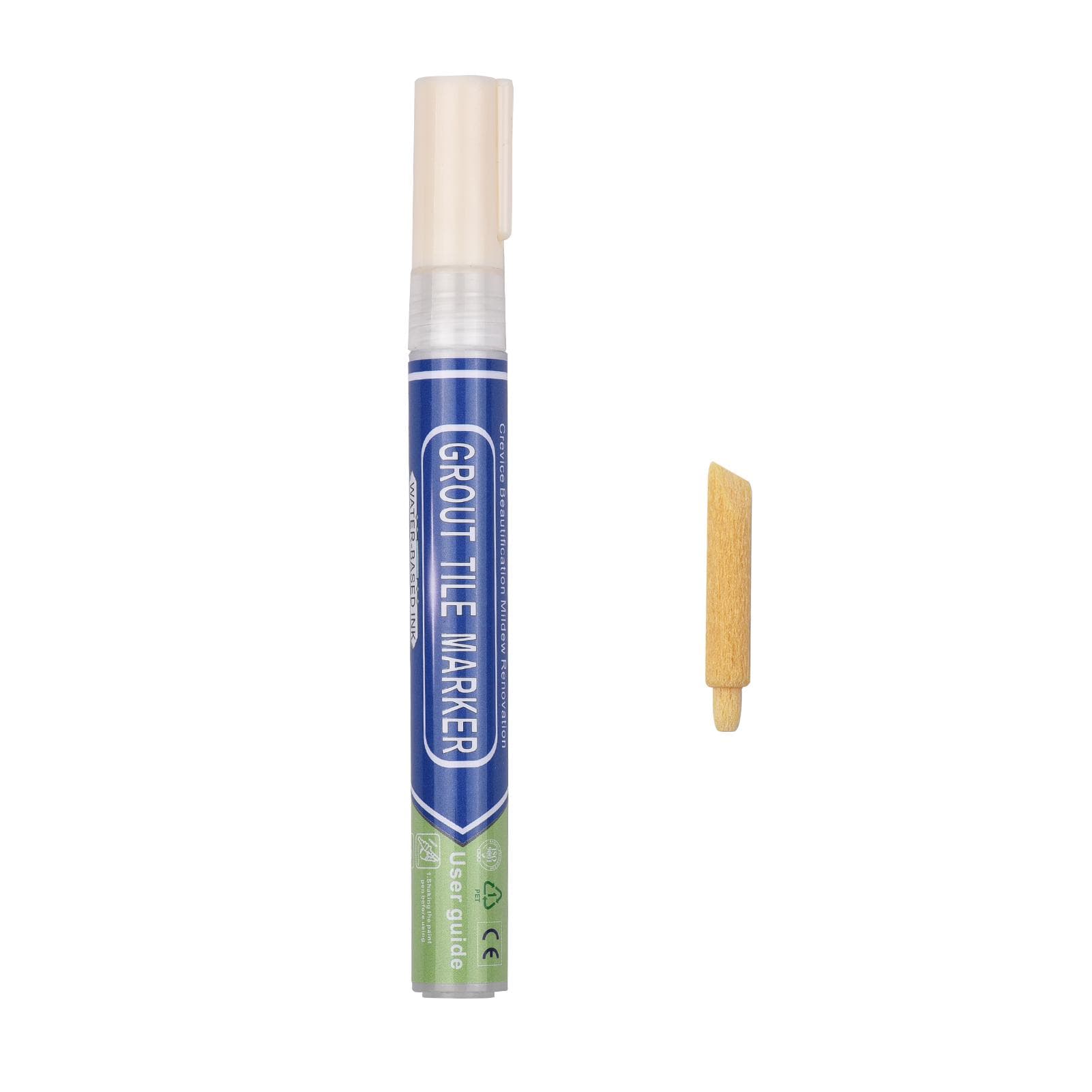 BIGTHUMB Grout Pen Water Based Tile Grout Paint Pen Renew Repair Marker Tile Gap Line Coating with beige