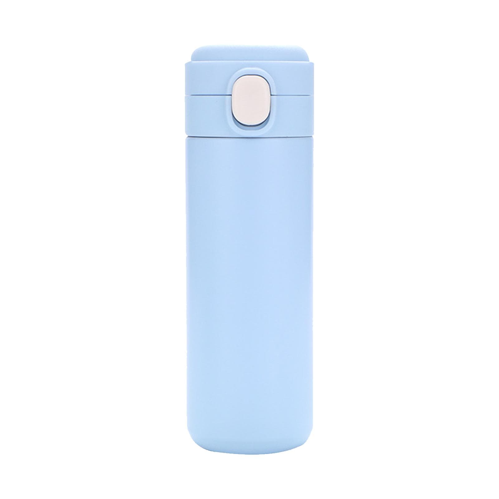 400mL Vacuum Cup Thermos Bottle Thermal Water Bottle Portable Leak Proof Stainless Steel Water blue