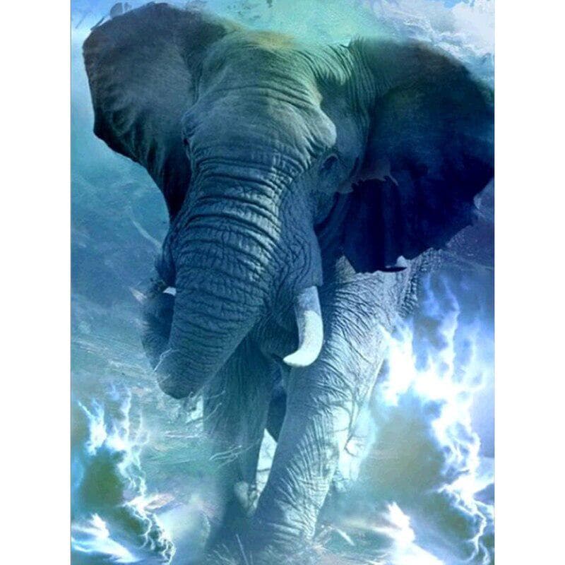 Full Round Drill 5D DIY Diamond Painting Sunset Elephant Embroidery Cross Stitch 20X30CM