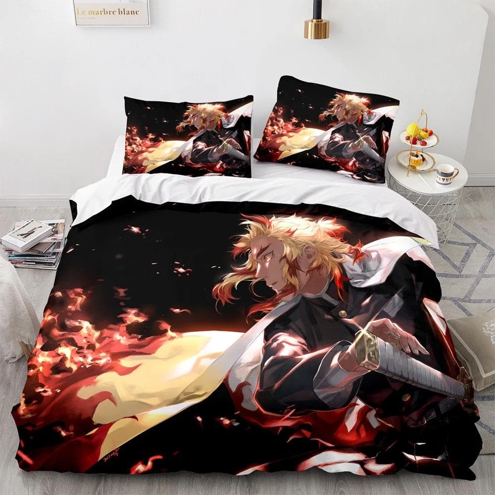 Demon Slayer Bedding Set Single Twin Full Queen King Size Anime Kawaii Bed Set Aldult Kid Bedroom Duvetcover Sets 3D 70x133cm 2pcs