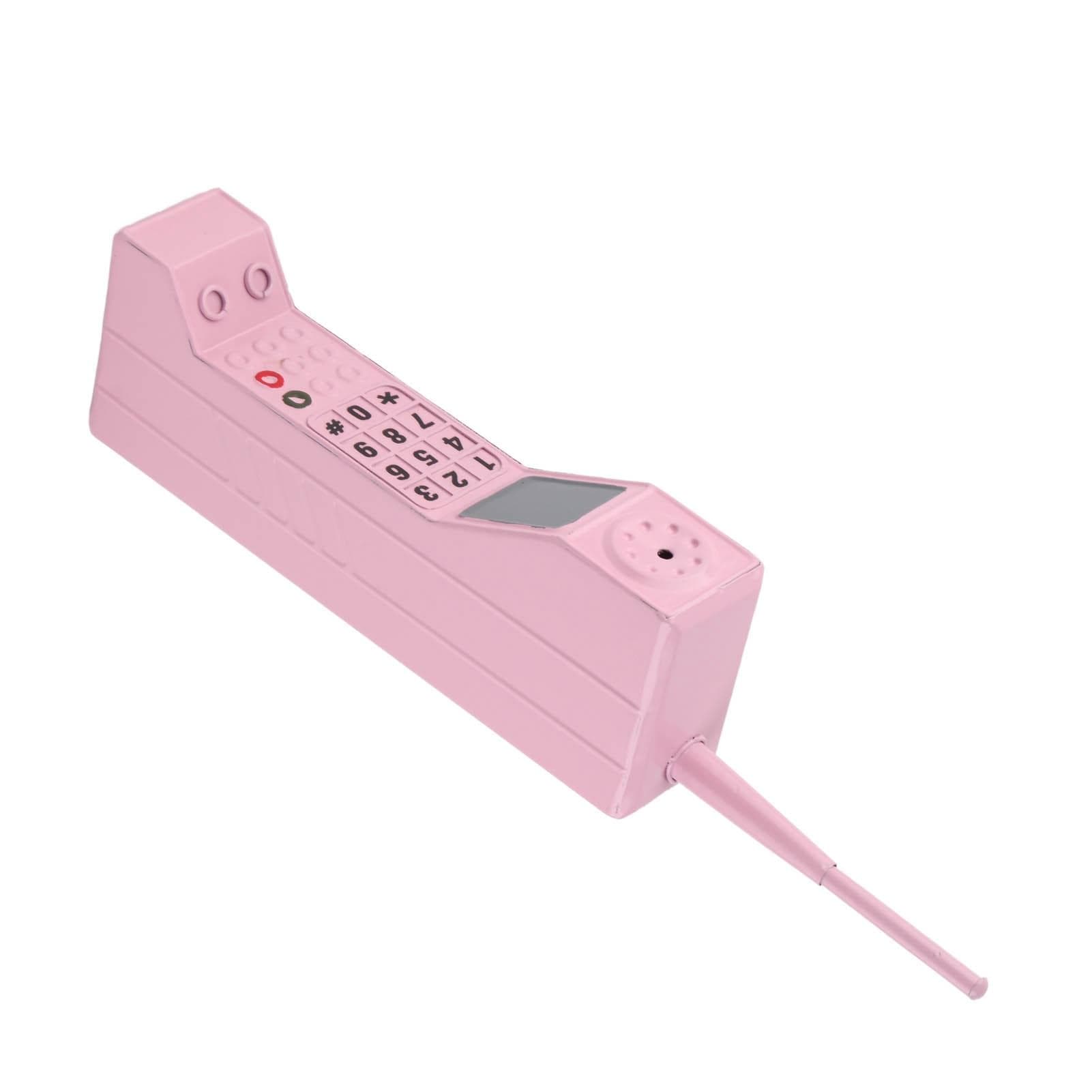 Retro Cell Phone Ornament Iron Material Vivid Lightweight Portable Decorative Colorfast Vintage pink