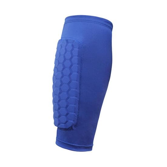 1Pc Soccer Sports Shin Guard for Youth Adults Elastic Breathable Compression Shin Sleeve with Honeycomb Pads Impact Resistant Anti-Collision M blue