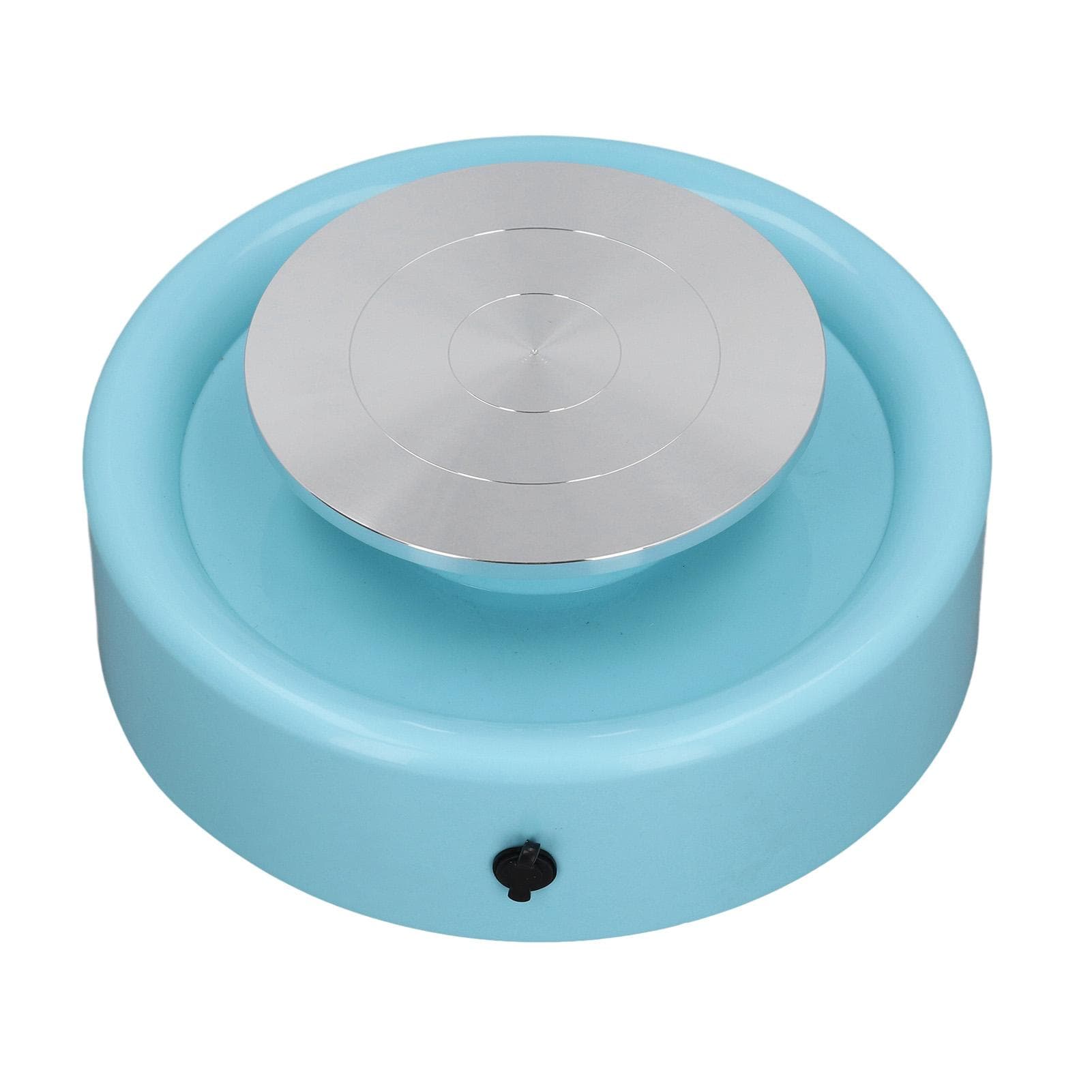 Electric Pottery Wheel Variable Speed Pottery Forming Machine DIY Clay Art Making Tool Kit Blue US Plug