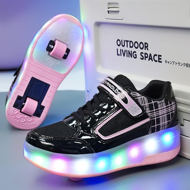 New Runaway Shoes LED Charging Pulley Shoes Men and Women Children Adult Wheel Shoes Roller Skates 42