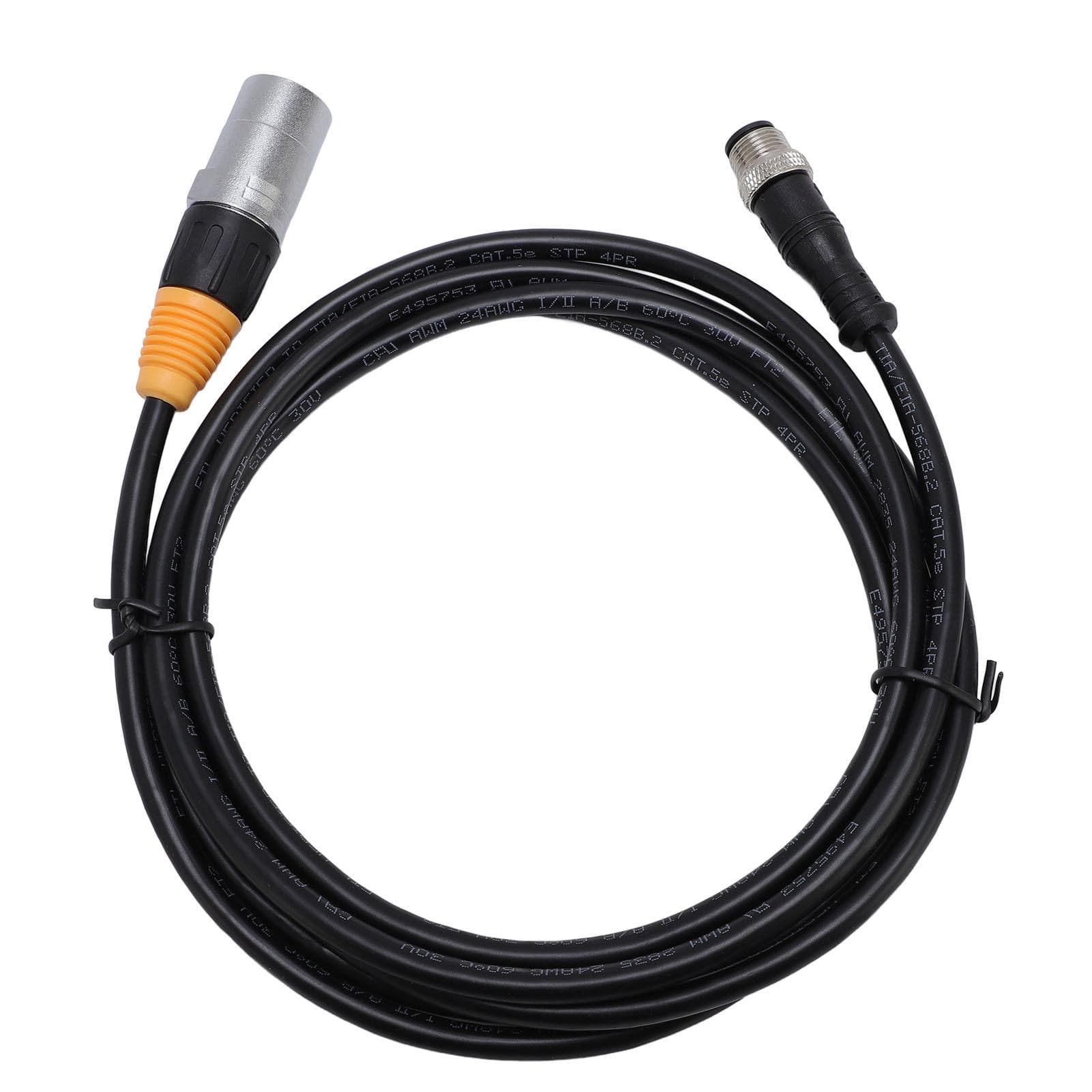 M12 RJ45 Ethernet Cable Water Resistant RJ45 to M12 5P Male Shielded Connector Cable Adapter for 2 Meters