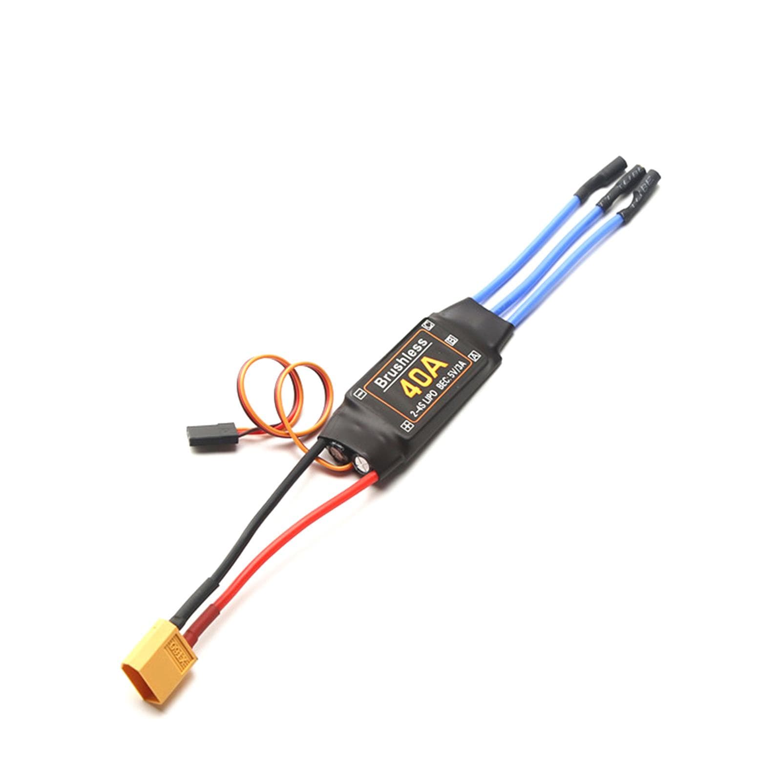 40A Brushless ESC 2-4S Electronic Speed Controller XT60 Plug with 5V 3A BEC 3.5MM Banana Head for XT60 plug lake blue