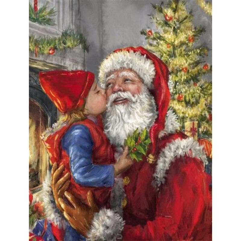 DIY 5D Diamond Painting Santa Claus Cross Stitch Full Round Drill Diamond Embroidery 20X30CM