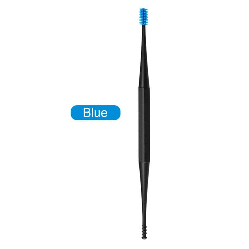 Ear Cleaner Soft Silicone Ear Pick Double-ended Earpick Ear Wax Spoon Spiral Ear Clean Tool Spiral Design Curette Remover blue